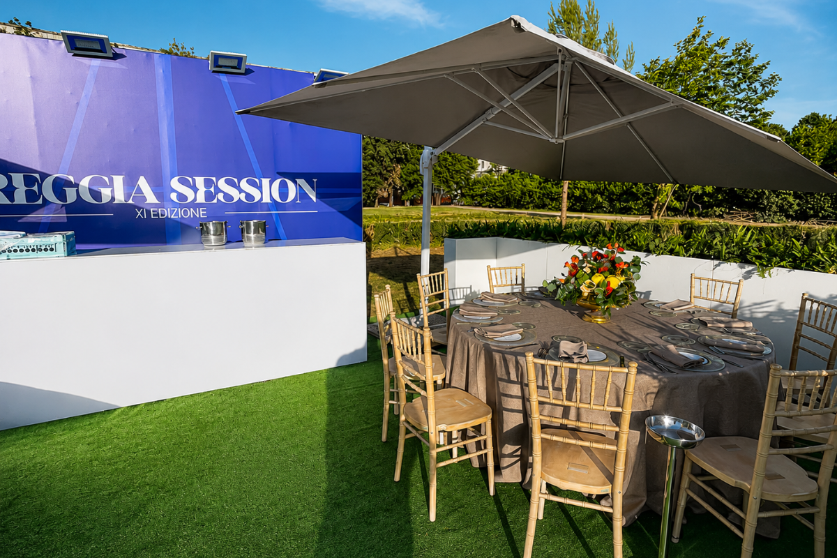Hospitality Lounge realizzata da Work in Progress alla Reggia di Caserta